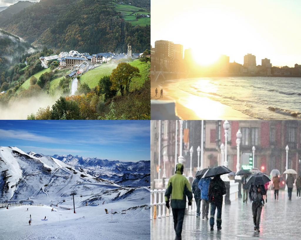Weather in Asturias offers all kinds of scenarios: sun, rain, fog and snow.